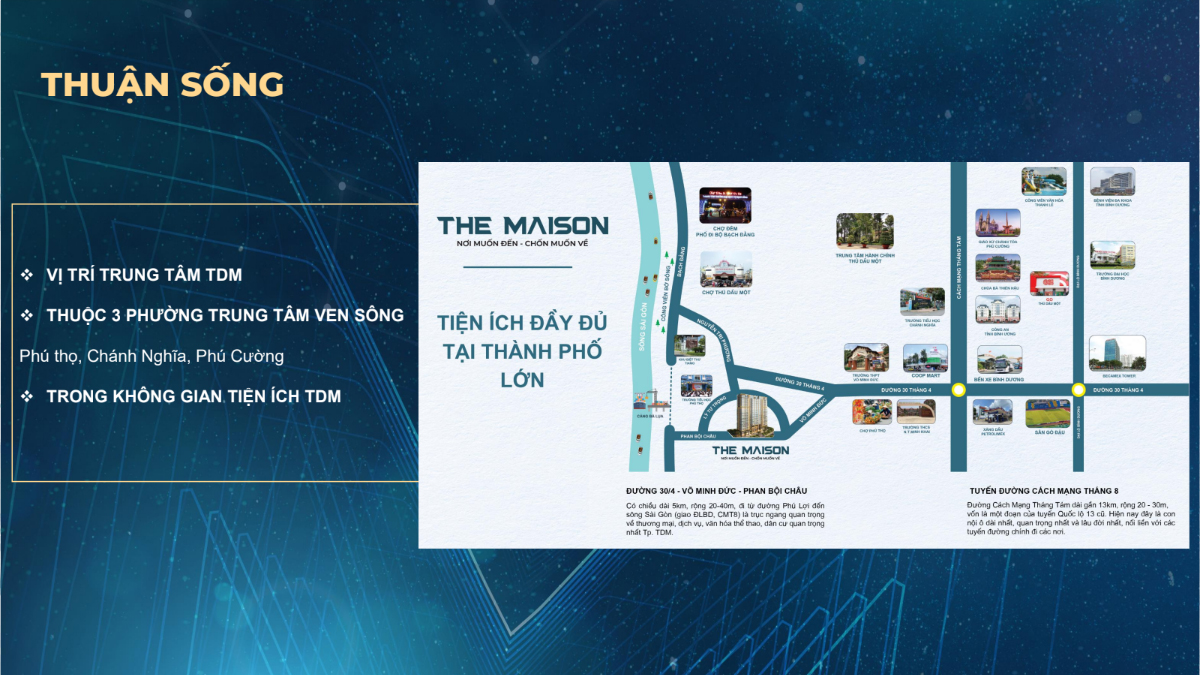 Hệ thống tiện ích ngoại khu hiện hữu bao quanh dự án The Maison.